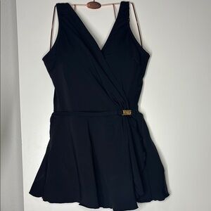 Vintage Roxanne bra sized black one piece retro swimsuit 36C